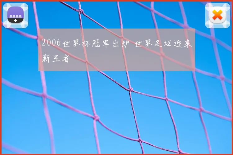 2006世界杯冠军出炉 世界足坛迎来新王者